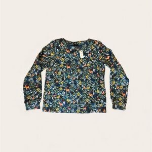 Talbot’s Women’s Print Long Sleeve Quilted Sweatshirt